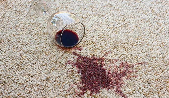 wine fell on rug