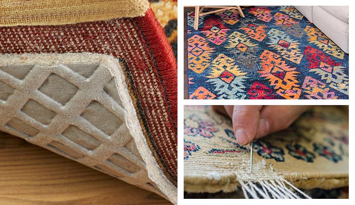 Taking care of rugs: using pads, rotating, and restoring for a longer-lasting and better-looking result.