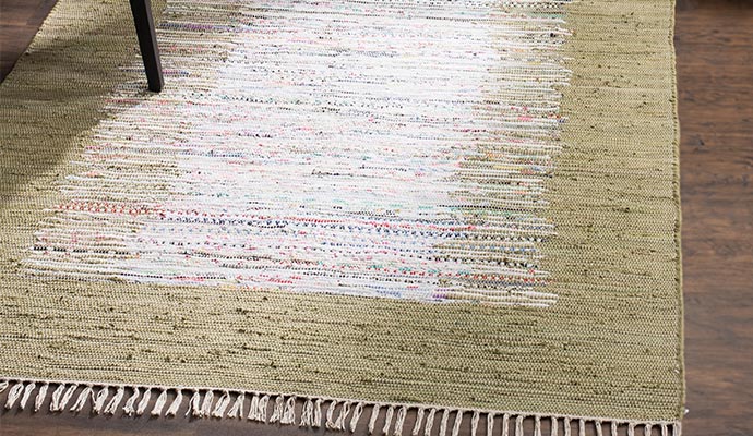 Cleaned flat weave rug