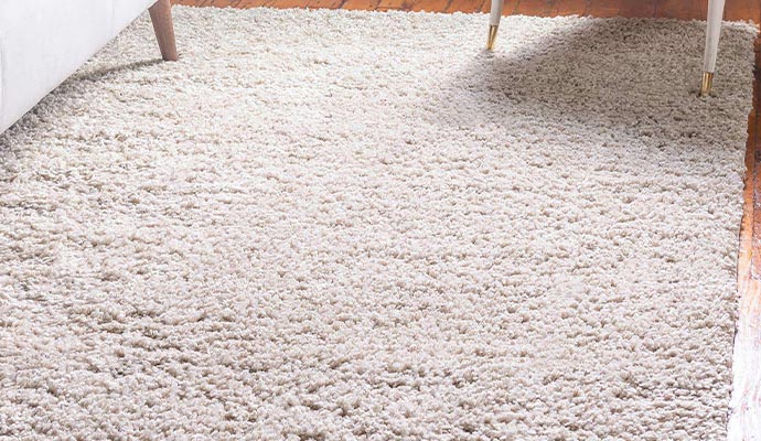 clean nylon rug on floor