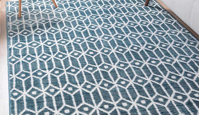 clean polyester rug on floor