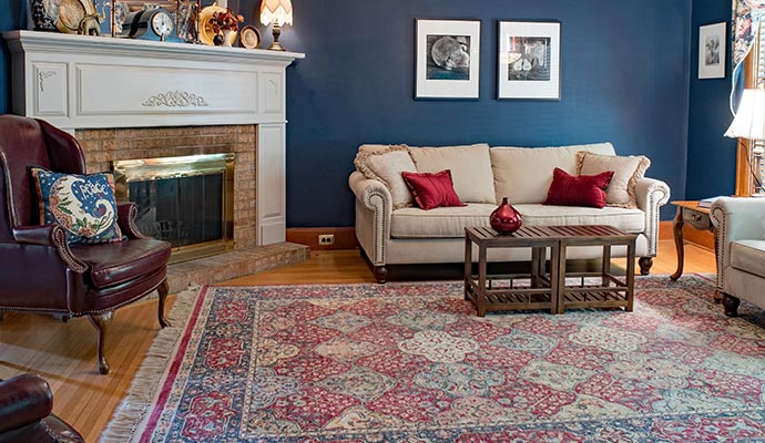 A clean rug placed on the floor