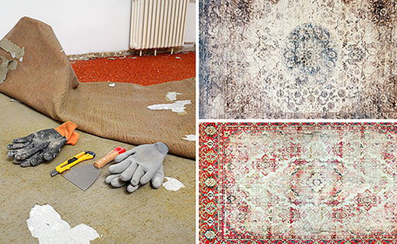  Collage of damaged rug