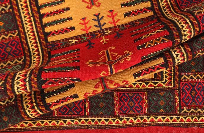 modern colourful handmade hooked rug