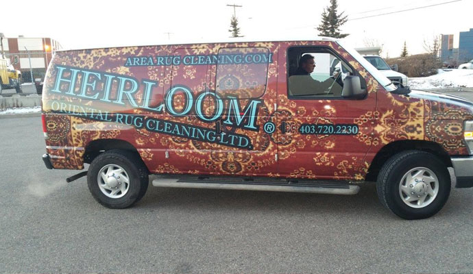 area rug cleaning delivery van