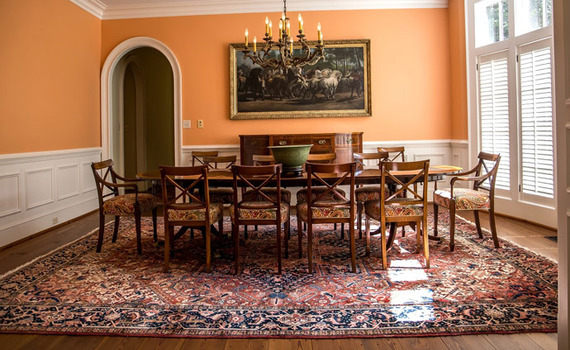 A rug placed in a room