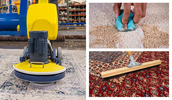 Easy carpet care: vacuuming, spot cleaning, and brushing for a clean and refreshed look.